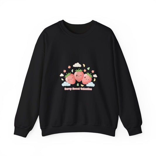 Strawberry Trio Crewneck Sweatshirt | Fruitful Strawberry‑Milk Pastel